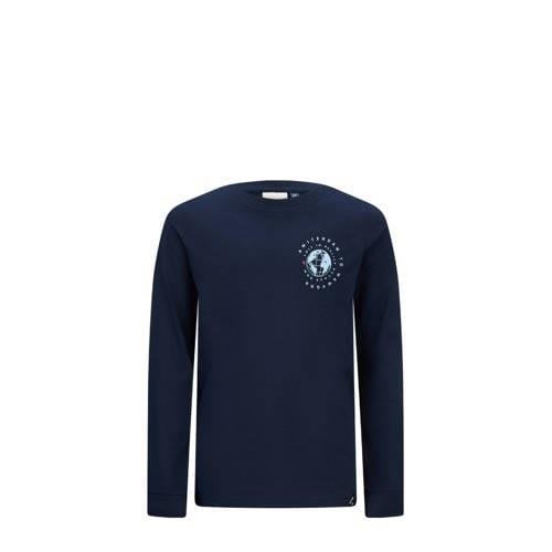 Retour Jeans longsleeve Ossian met backprint donkerblauw Jongens Katoe...