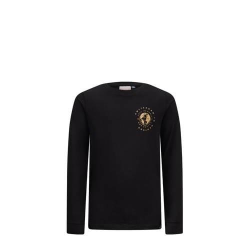 Retour Jeans longsleeve Ossian met backprint zwart Jongens Katoen Rond...