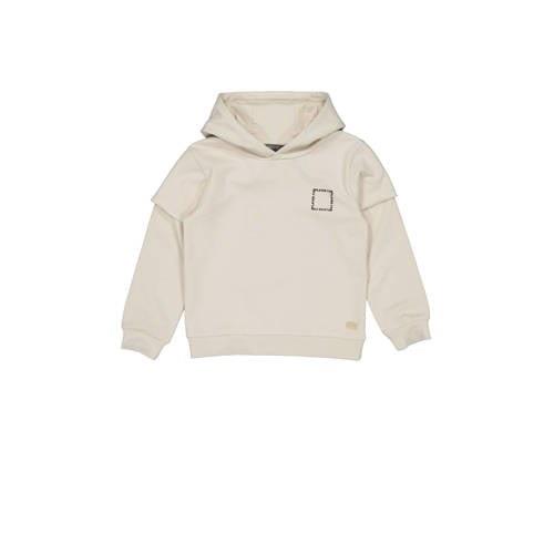 Quapi hoodie ecru Trui Jongens Sweat Capuchon Backprint - 110/116