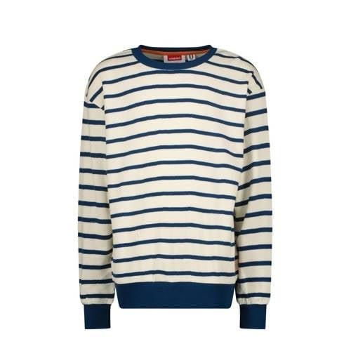 Vingino gestreepte sweater Nemo ecru/donkerblauw Jongens Katoen Ronde ...