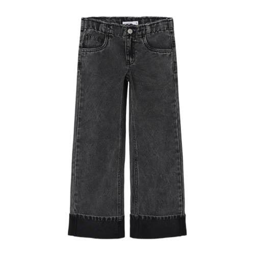 NAME IT KIDS wide leg jeans NKFROSE dark grey denim Grijs Effen - 134