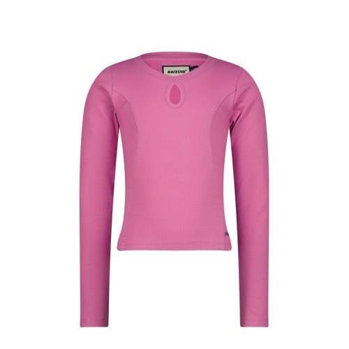 Raizzed longsleeve Roze Meisjes Stretchkatoen Ronde hals Effen - 176