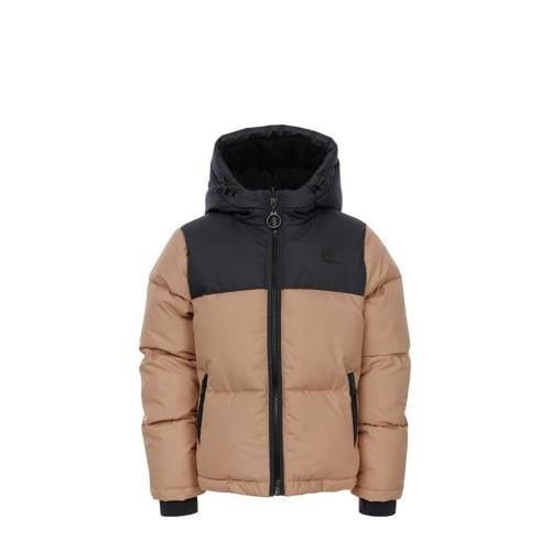 LOOXS 10sixteen gewatteerde jas beige/zwart Meisjes Polyester Capuchon...