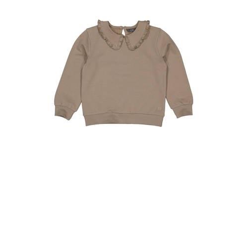 LEVV sweater PIXIE taupe Bruin Effen - 134 | Sweater van LEVV