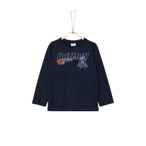 s.Oliver longsleeve met printopdruk donkerblauw Jongens Katoen Ronde h...