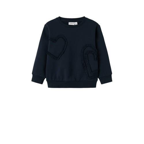 NAME IT MINI sweater donkerblauw Effen - 116 | Sweater van NAME IT