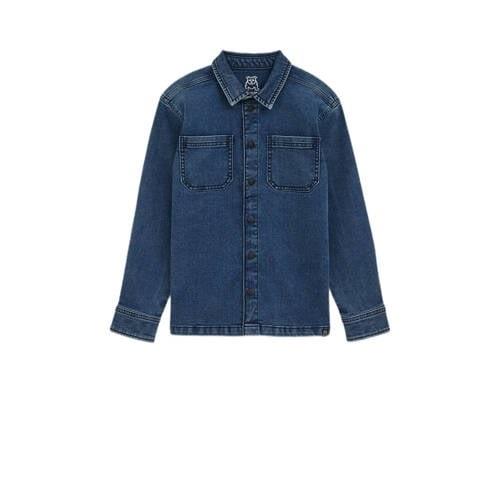 WE Fashion overhemd blue denim Blauw Jongens Katoen Klassieke kraag Ef...