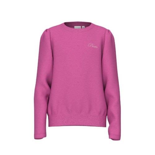 NAME IT KIDS sweater roze Trui Effen - 146/152 | Trui van NAME IT