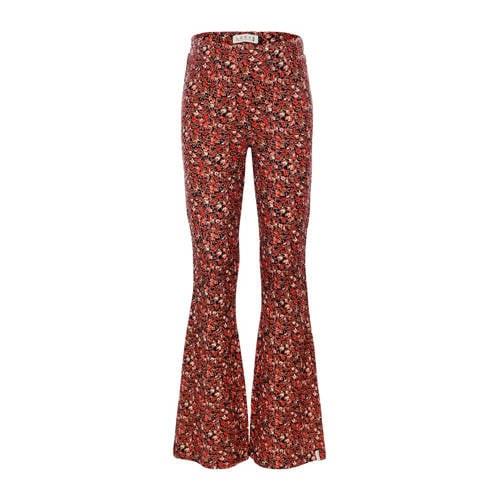 LOOXS little gebloemde flared broek oranje Meisjes Polyester Bloemen -...