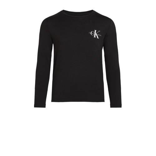 Calvin Klein longsleeve met logo zwart Jongens/Meisjes Katoen Ronde ha...