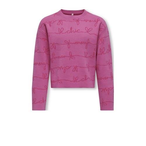 KIDS ONLY GIRL sweater roze Trui Meisjes Viscose Ronde hals All over p...