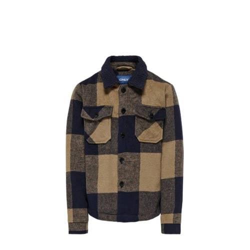 KIDS ONLY BOY overshirt KOBANDY met ruitprint beige/zwart Overhemd Jon...