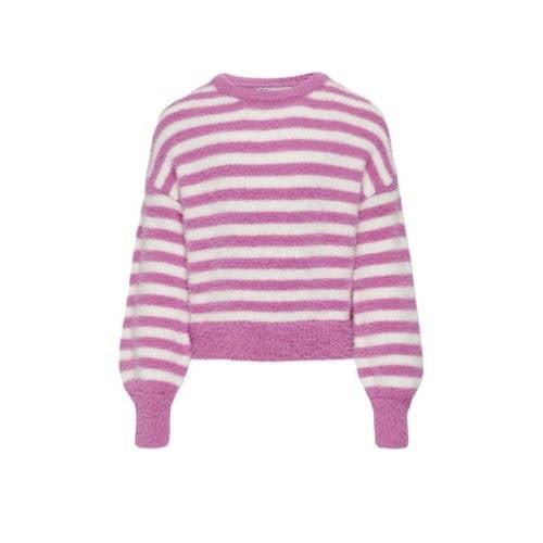 KIDS ONLY GIRL gebreide trui KOGNEWPIUMO roze/wit Meisjes Nylon Ronde ...