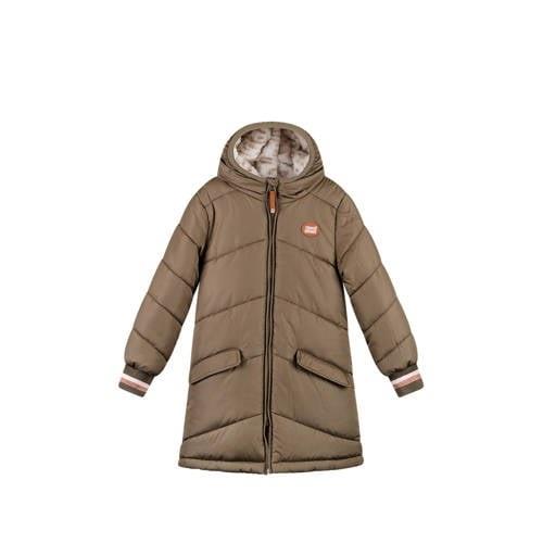 Moodstreet gewatteerde winterjas Jara kakigroen Meisjes Polyester Capu...