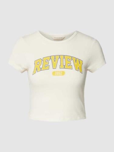 Kort T-shirt met REVIEW-collegeprint