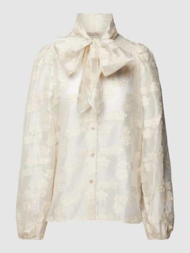 Comfortabele blouse met gebloemd stitchingmotief, model 'Erina'