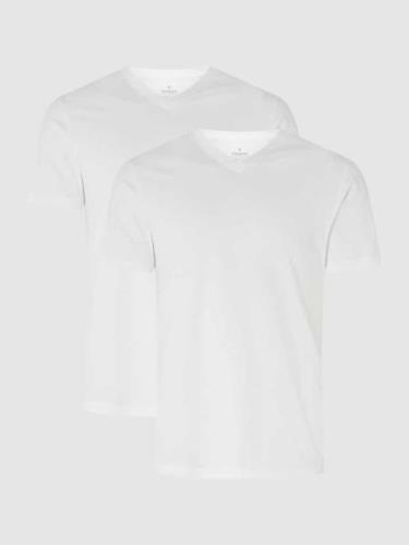 Regular fit T-shirt van pima-katoen in een set van 2 stuks