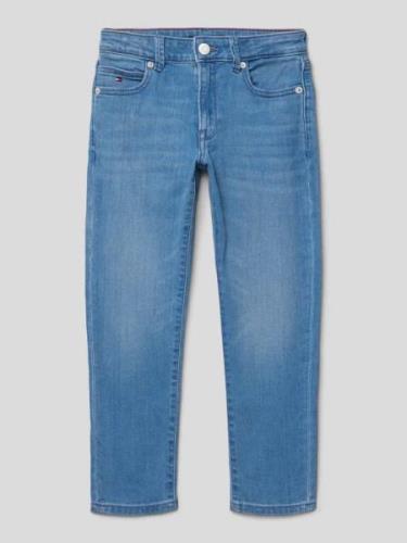 Slim fit jeans met labeldetail