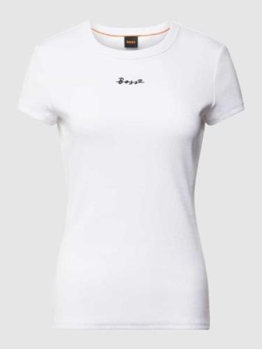 T-shirt met ribstructuur, model 'Esim'