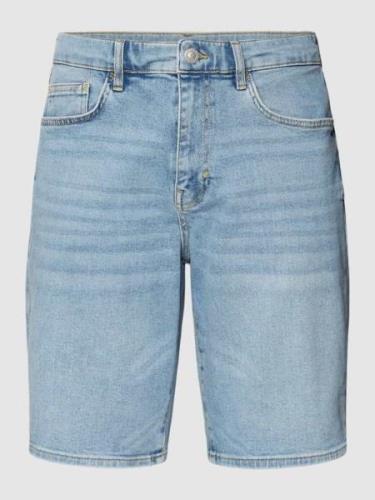 Korte slim fit jeans met contrastnaden
