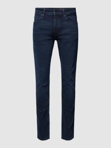 Shaped fit jeans met labelpatch, model 'Sjöbo'