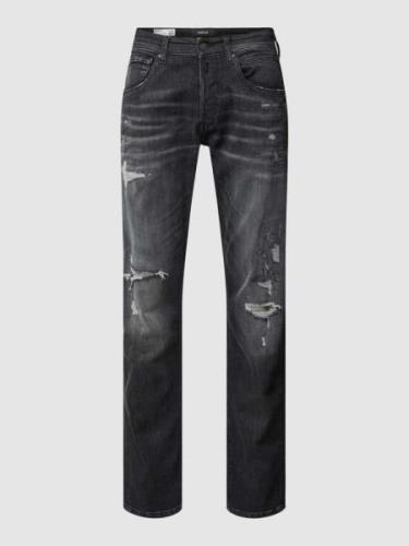 Straight fit jeans in used-look, model 'Grover'