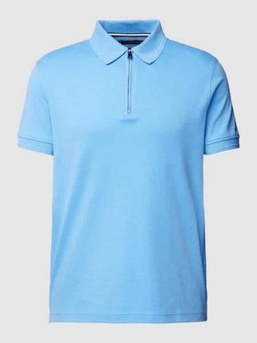 Slim fit poloshirt met korte ritssluiting