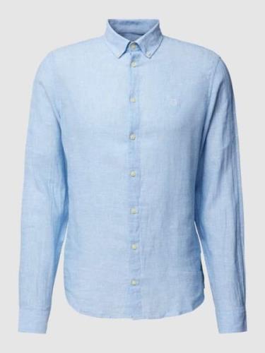 Regular fit linnen overhemd met button-downkraag, model 'Anton'