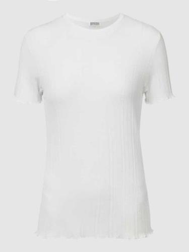 T-shirt in semi-transparante streeplook, model 'ERMI'