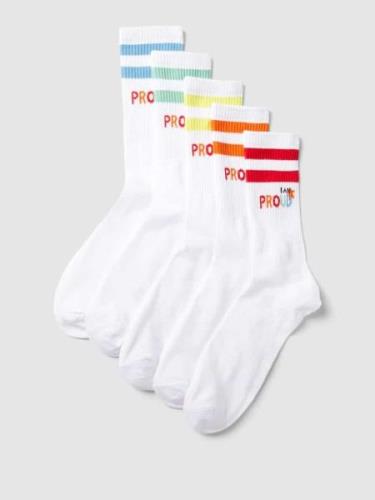 Sokken met contrastgarnering in een set van 5 paar, model 'PRIDE'
