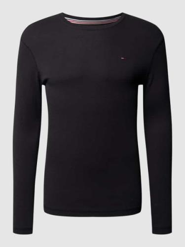 Slim fit longsleeve met ribstructuur