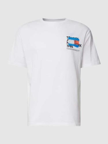 T-shirt met label- en motiefprint, model 'TOMMY NY GRAFFITI'
