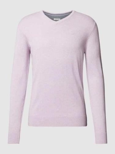 Gebreide pullover met labelstitching, model 'BASIC'