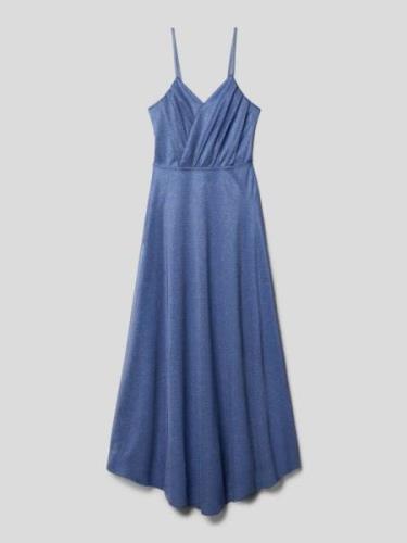 Midi-jurk met plooien in glanzend design