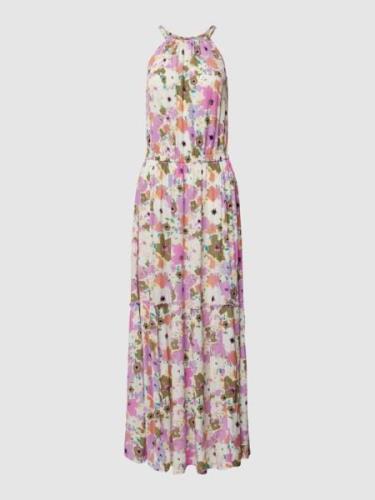 Maxi-jurk van pure viscose met all-over bloemenmotief