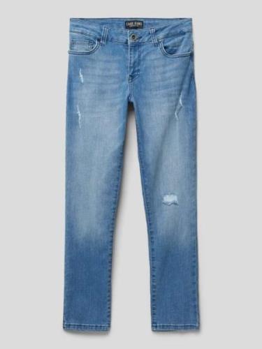 Jeans in used-look met steekzakken, model 'Rocky'
