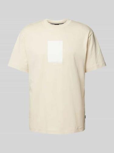 T-shirt met statement- en labelprint, model 'Tessin'