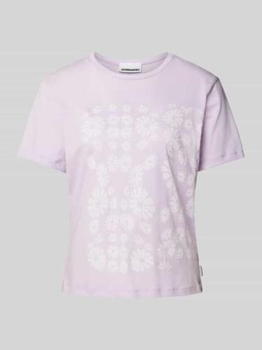 T-shirt met bloemmotief, model 'MAARLA FLOWER POWAA'