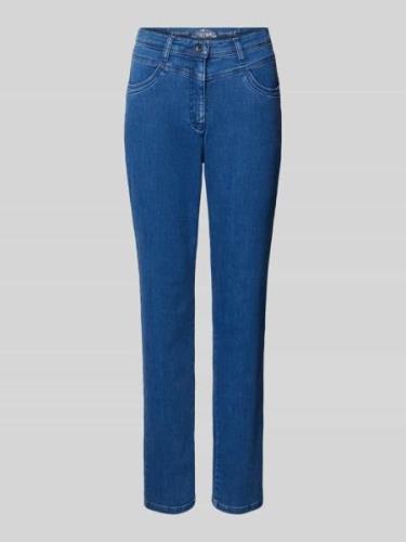 Straight leg jeans met siernaden, model 'Laura'