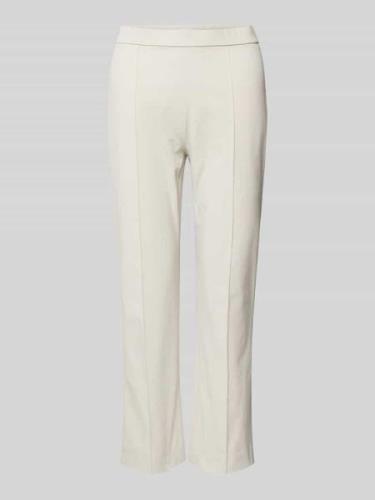 Slim fit stoffen broek met vaste persplooien, model 'MACY'