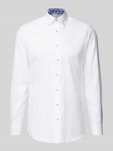 Slim fit zakelijk overhemd met button-downkraag
