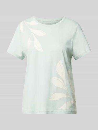 T-shirt met motiefprint en -stitching