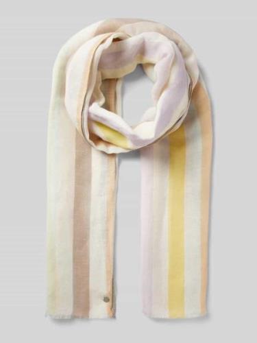 Sjaal van een mix van linnen en modal met streepmotief