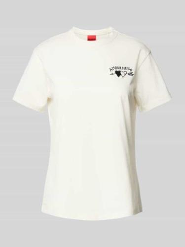 T-shirt met labelprint, model 'Damacia'