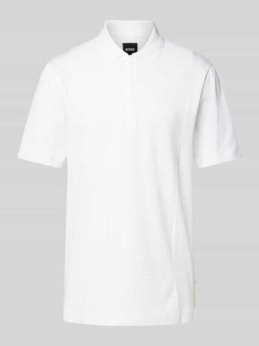 Slim fit poloshirt met ritssluiting