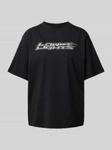 Oversized T-shirt met labelprint, model 'LIGHTNING'