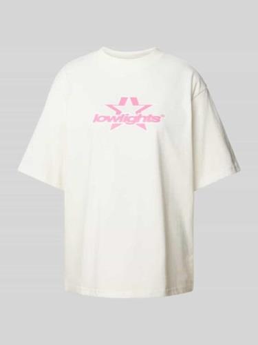 Oversized T-shirt met labelprint, model 'SUPERSTAR'