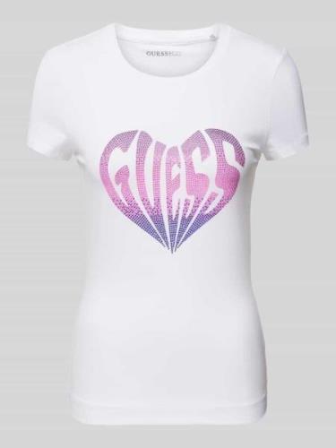 T-shirt met strass-steentjes, model 'HEART'