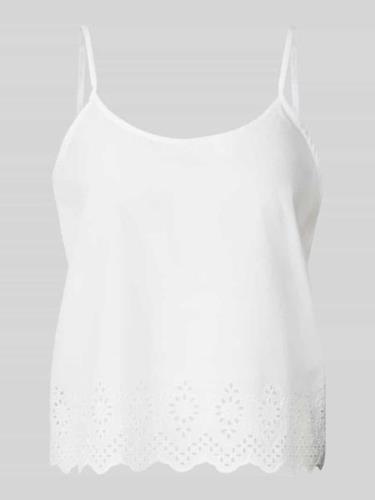 Blousetop met broderie anglaise, model 'LOU'