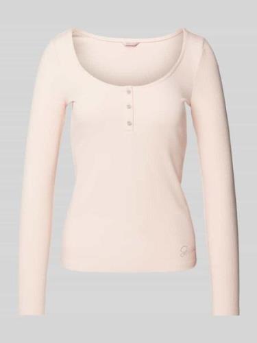 Shirt met lange mouwen in riblook, model 'KARLEE'